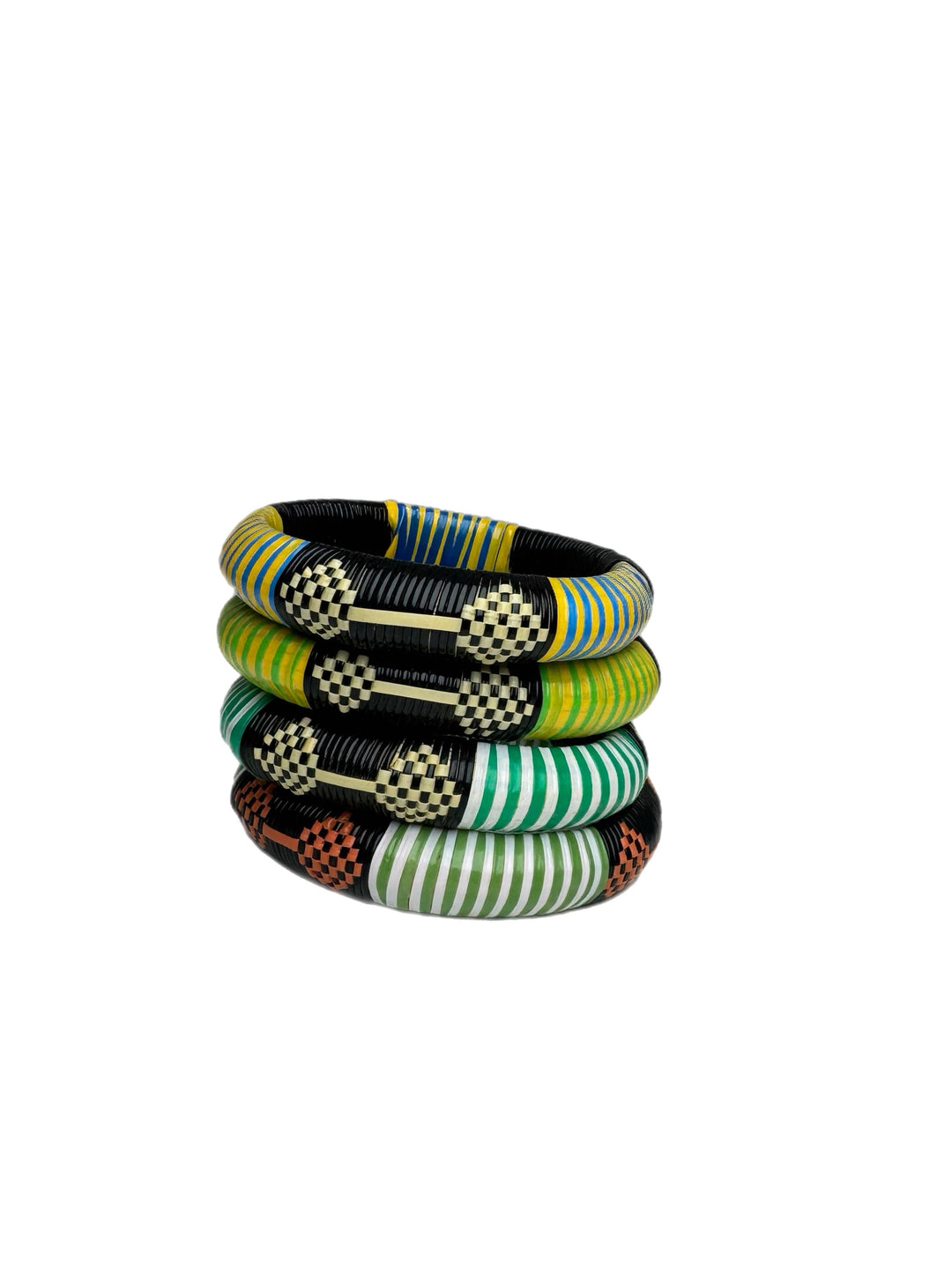 Green Woven Bangle Set