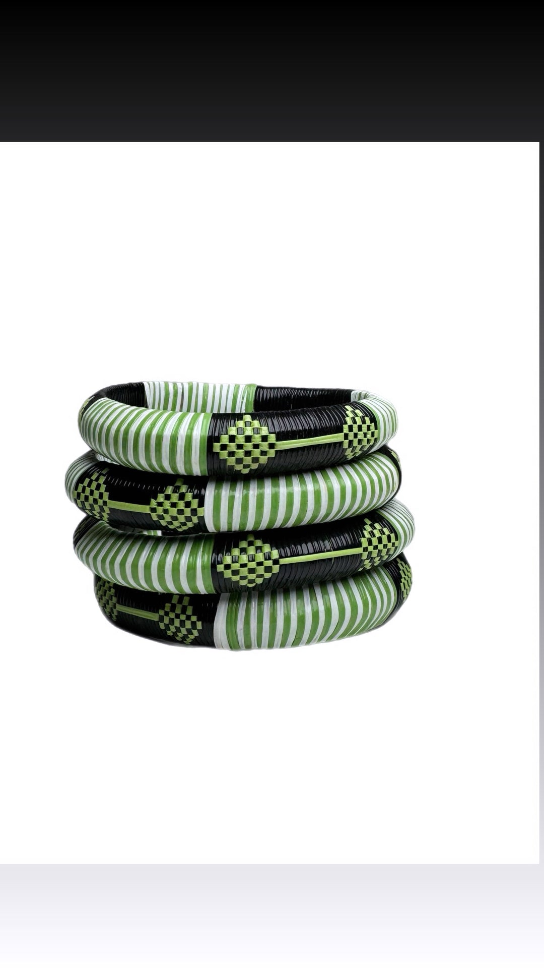 Green Woven Bangle Set