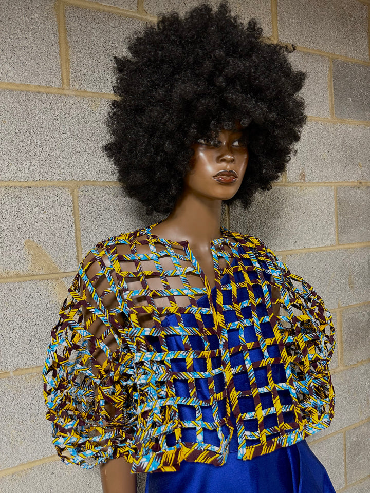 Ankara laced / Net short top/Coverup - trufacebygrace