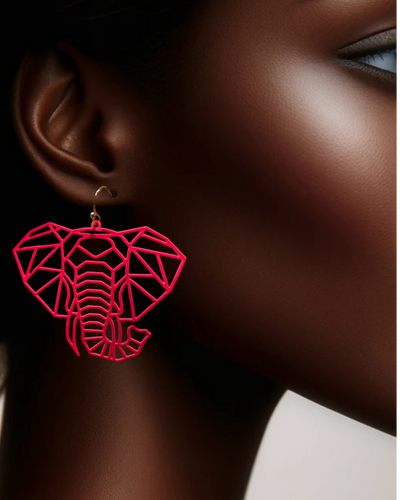 Osuno- elephant head Cut out Brass Earrings - trufacebygrace