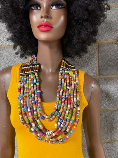 Ghanaian Glass beads /Krobo beads Necklace