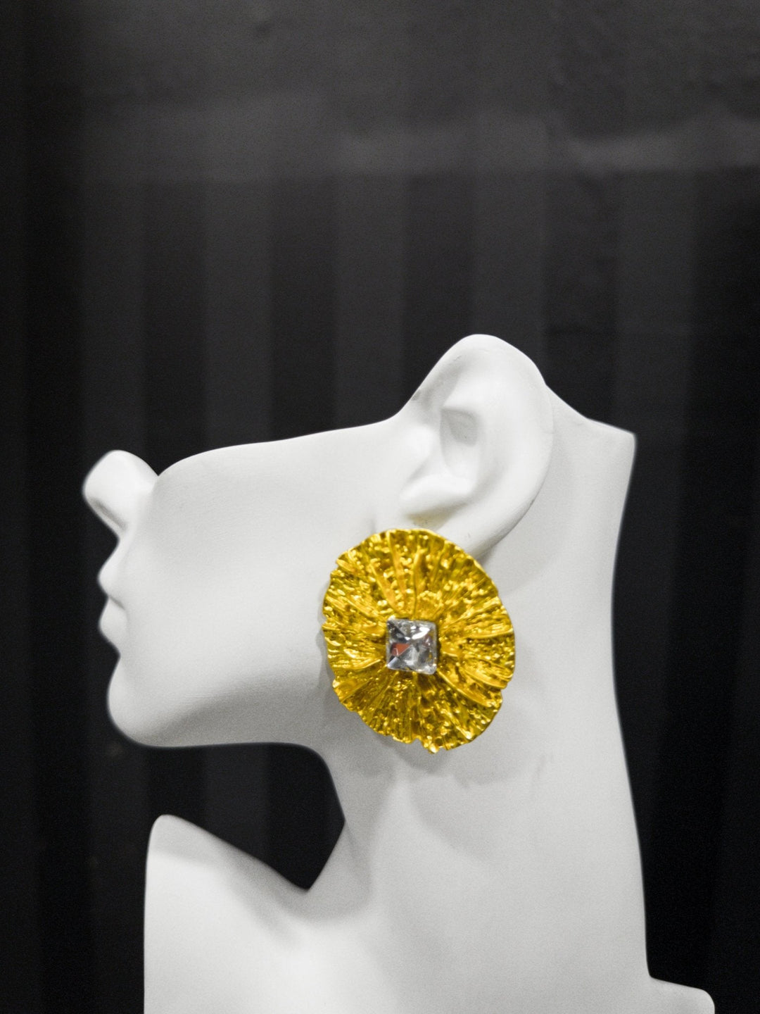 18k Sunburst studs with Rhinestone Earrings - Trufacebygrace