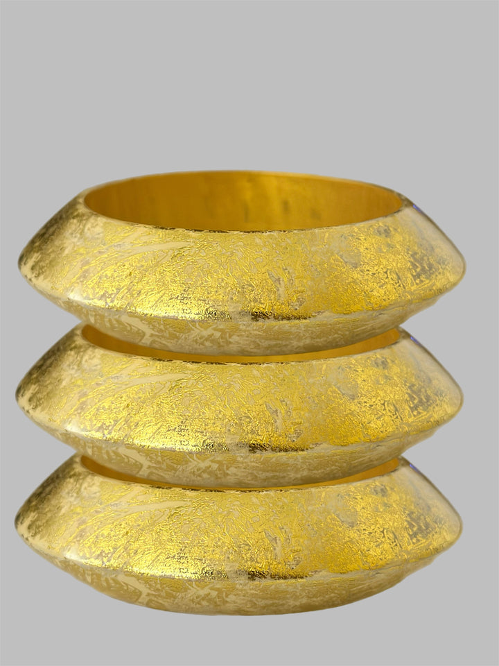 Ayie Wura Gold Foil Chunky Wood Bangle