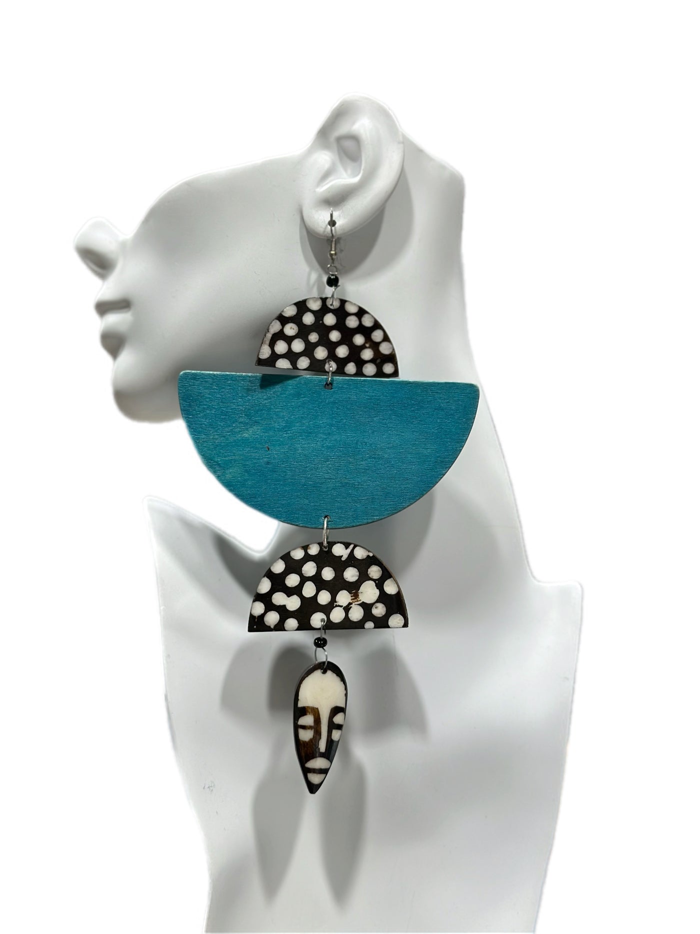 African in my veins horn and wood earrings