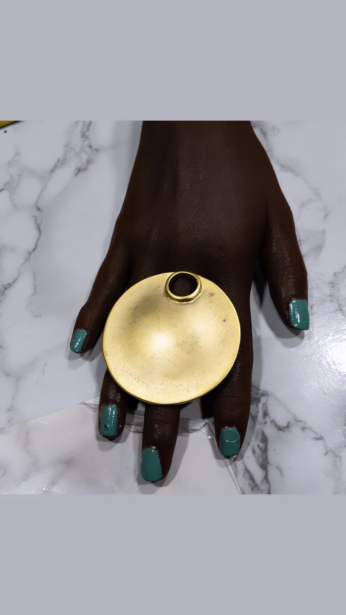 Raise the Circle Gold Plated on Brass Statement Adjustable Ring