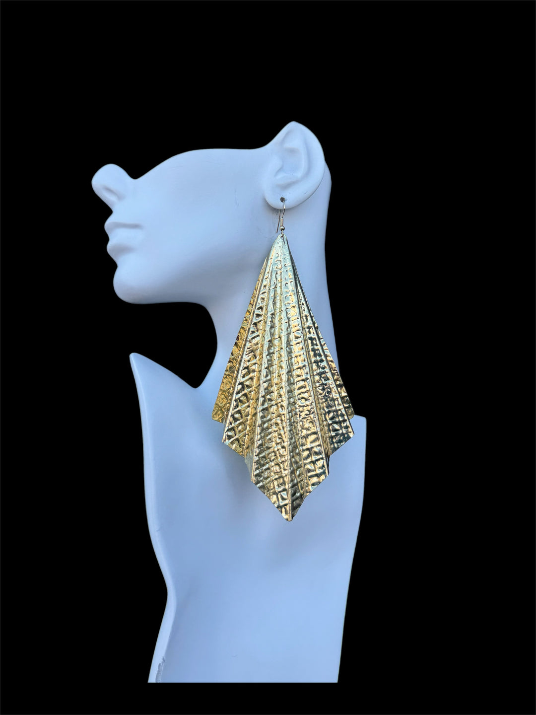 Sample : Nyame Nti Fan Brass Earrings