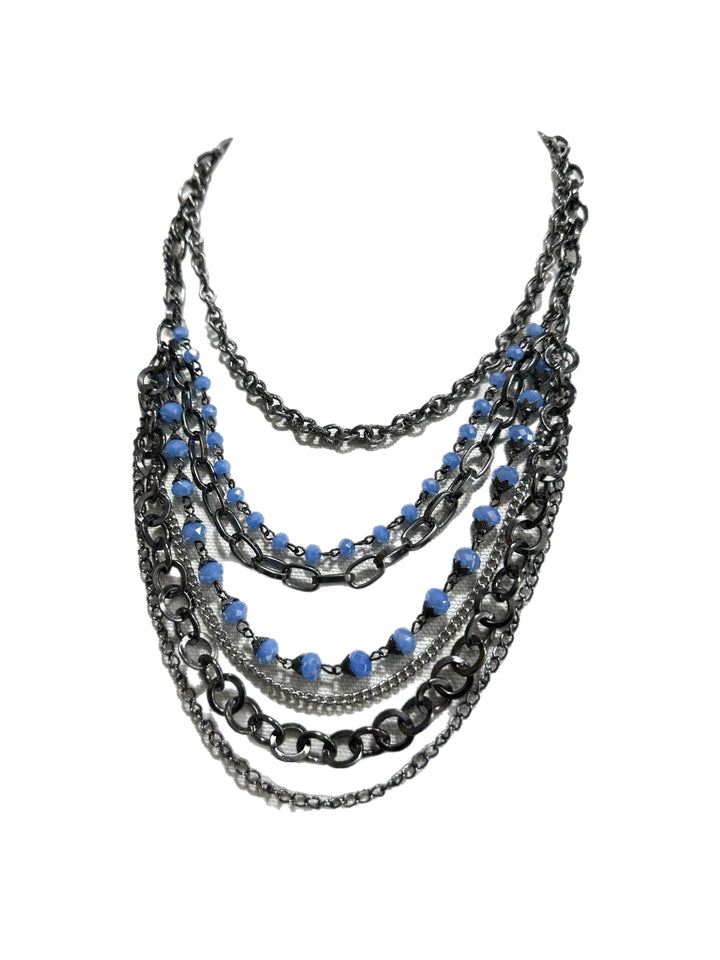 Sample : Blue Voltage Layered Chain Necklace