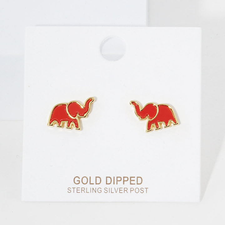 Gold dipped MINI elephant stud’s earring