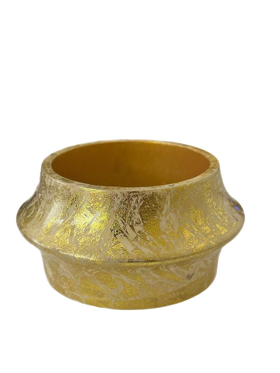 Ayie Wura Gold Foil Chunky Wood Bangle