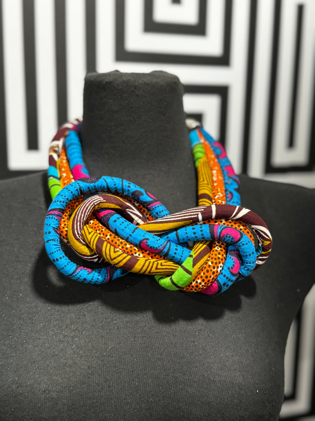 Knotted Ankara Print Necklace