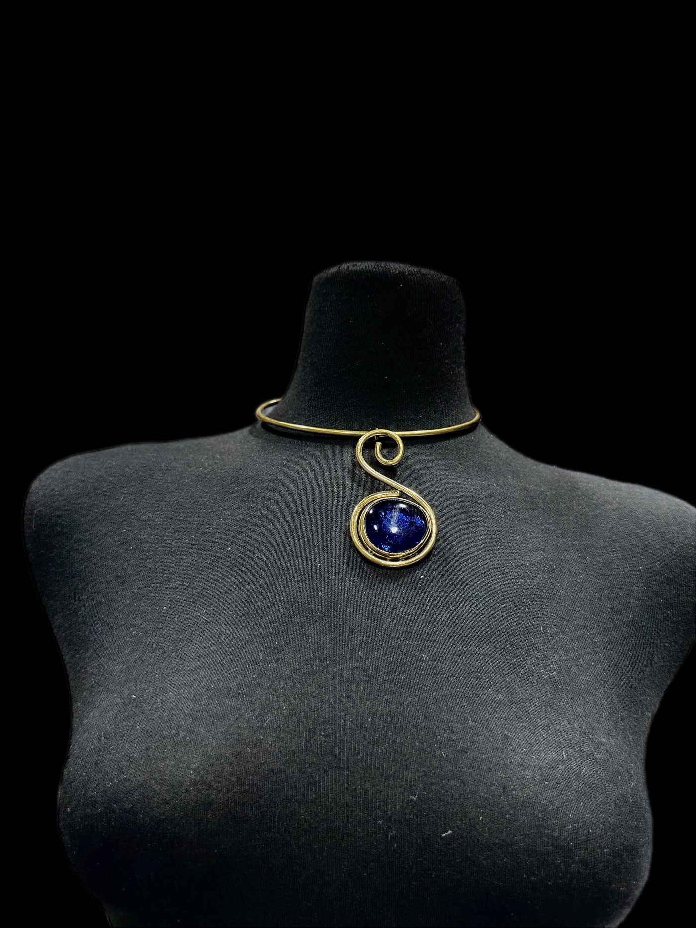 Upinde Brass and Glass circular stone Necklace