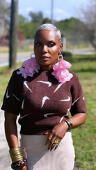 Nonso Square top flower petal earrings - Trufacebygrace