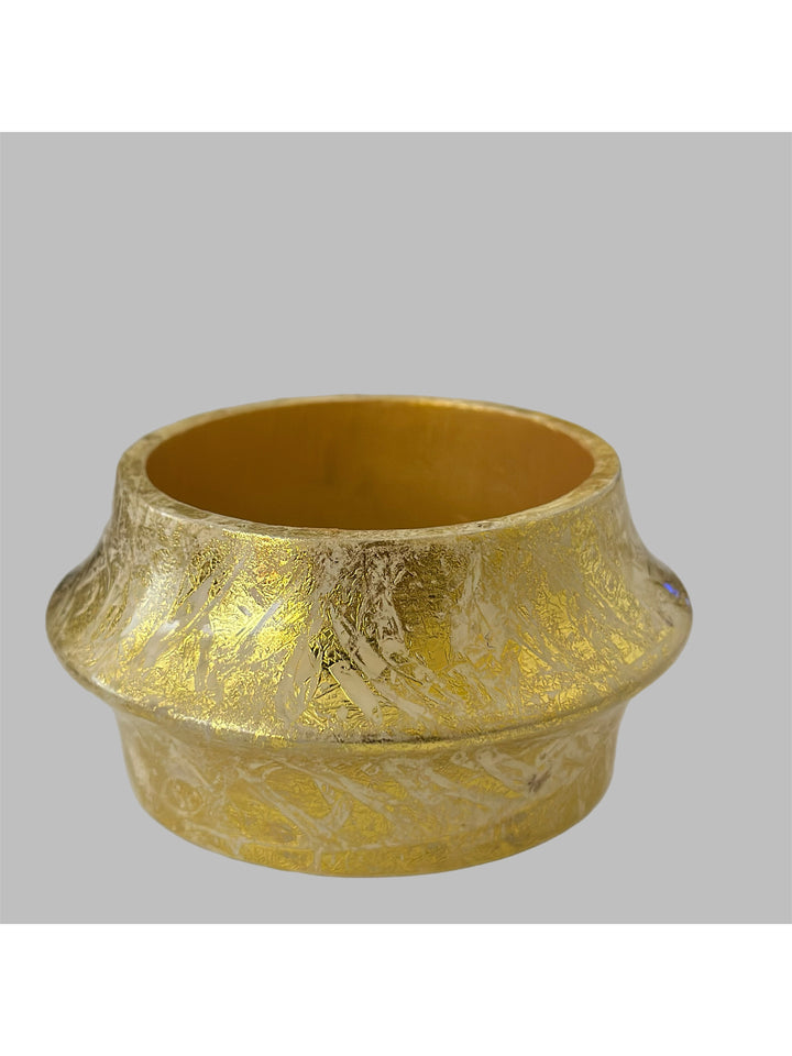 Ayie Wura Gold Foil Chunky Wood Bangle