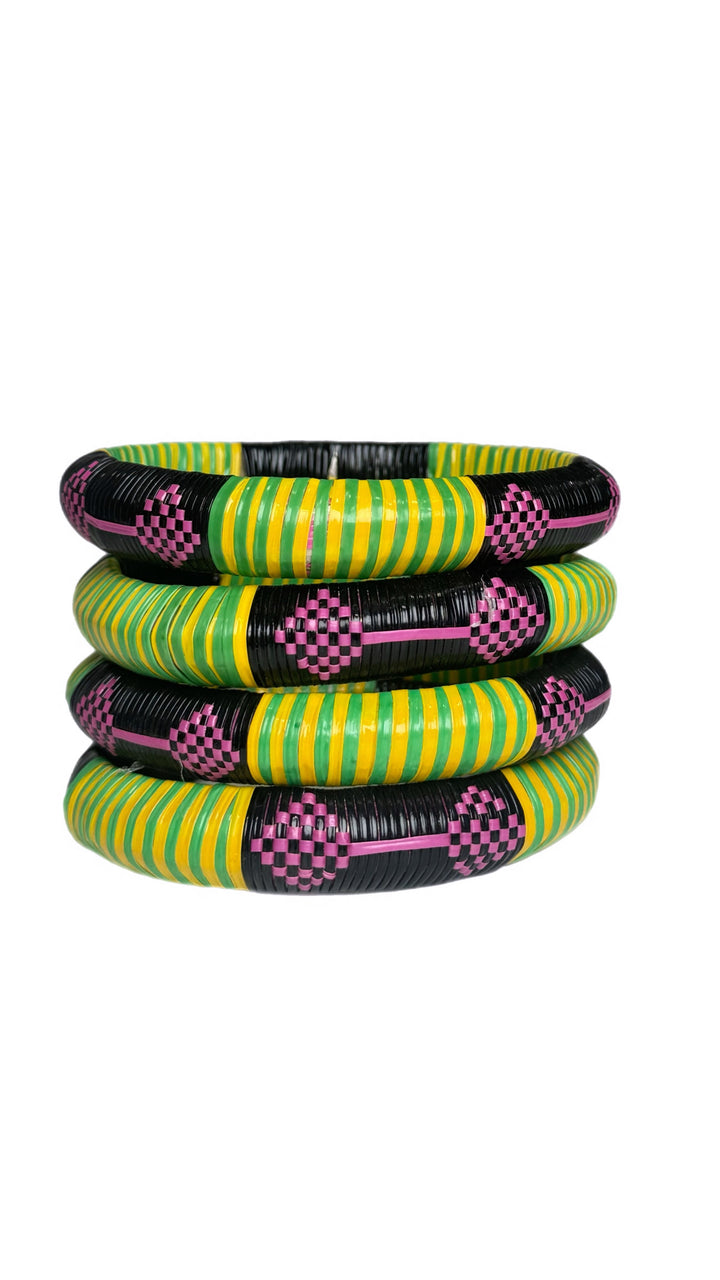 Green Woven Bangle Set