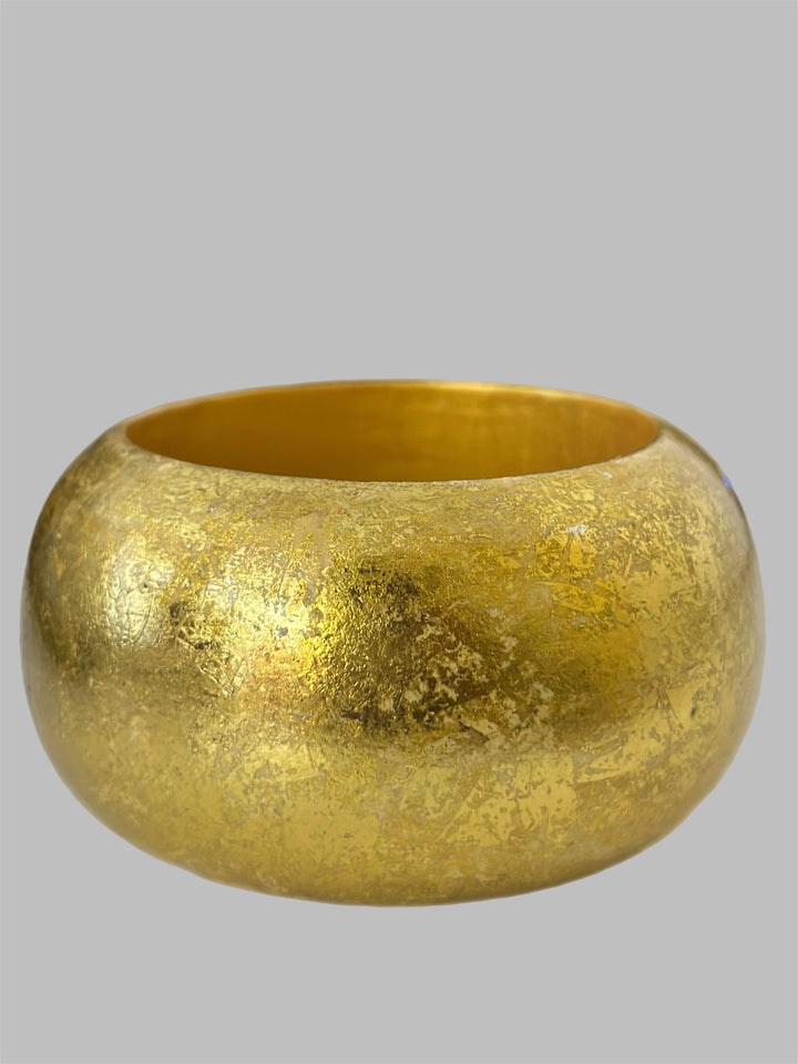 Ayie Wura Gold Foil Chunky Wood Bangle