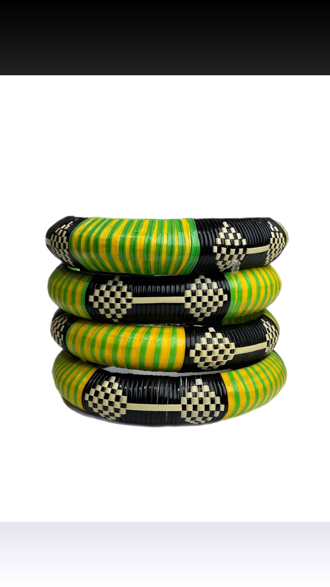 Green Woven Bangle Set