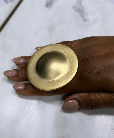 Raised Geometric silver/Gold Adjustable Ring