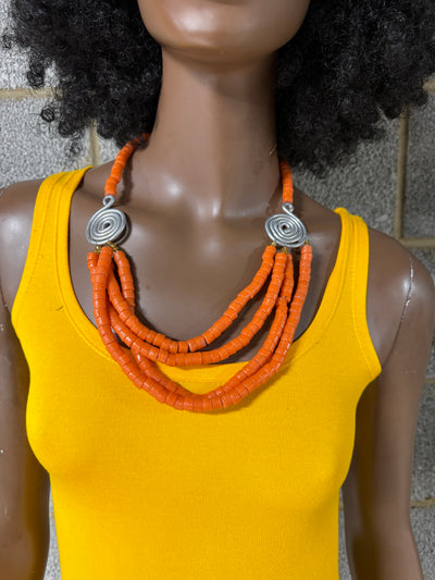 Sample : Orange Beaded Necklace