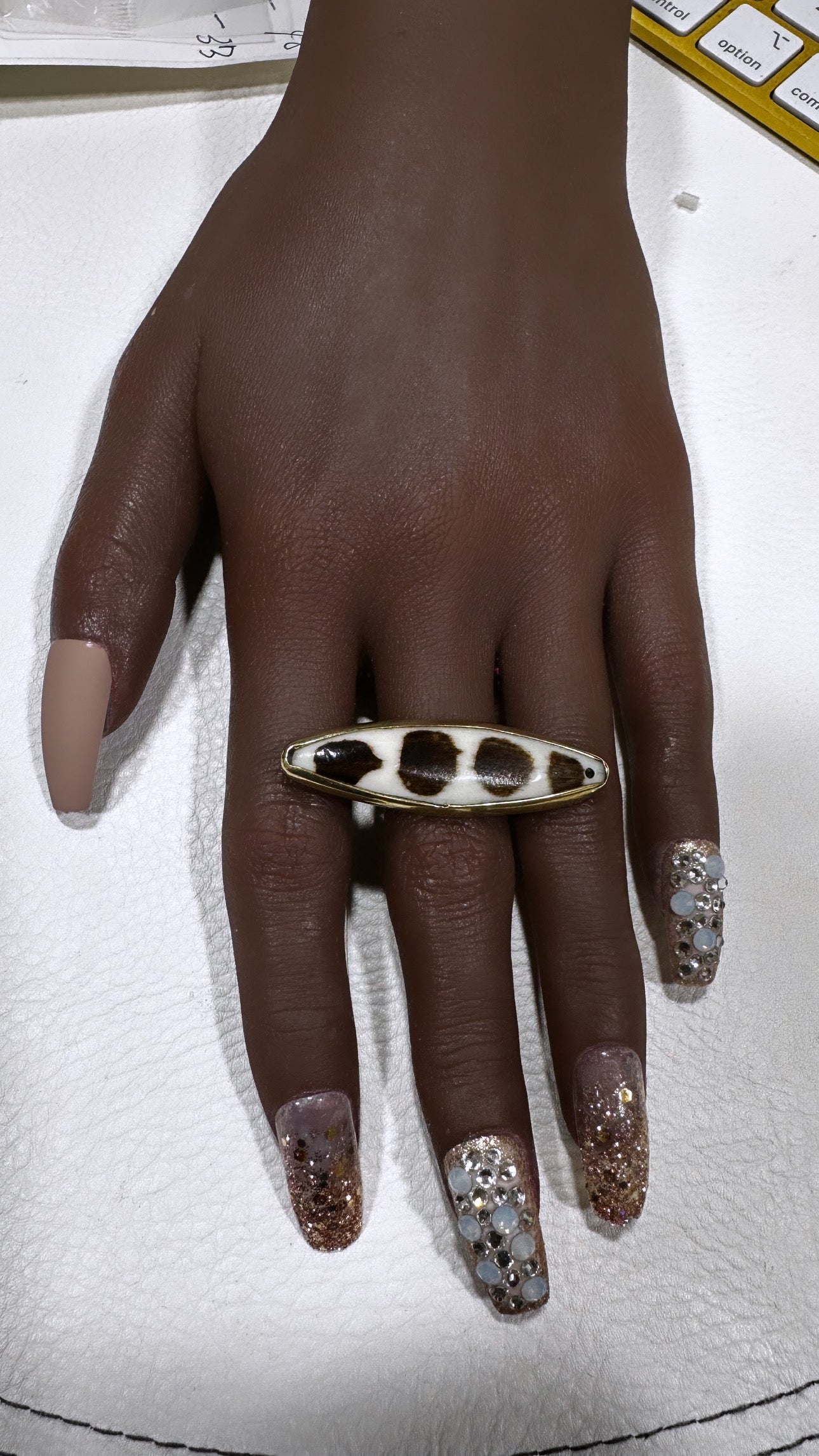 Leopard Adjustable Brass Ring