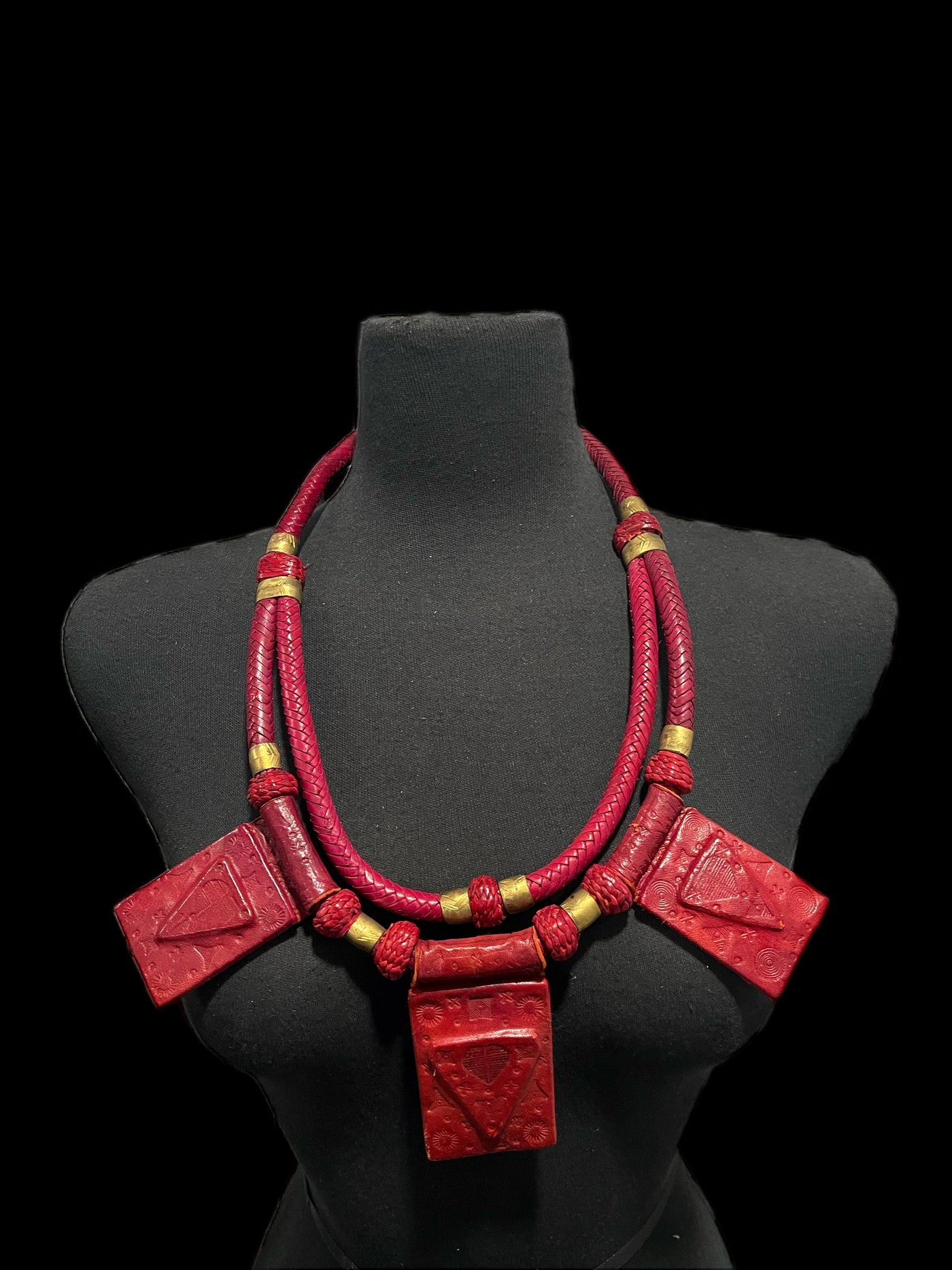Red Barima leather Necklace