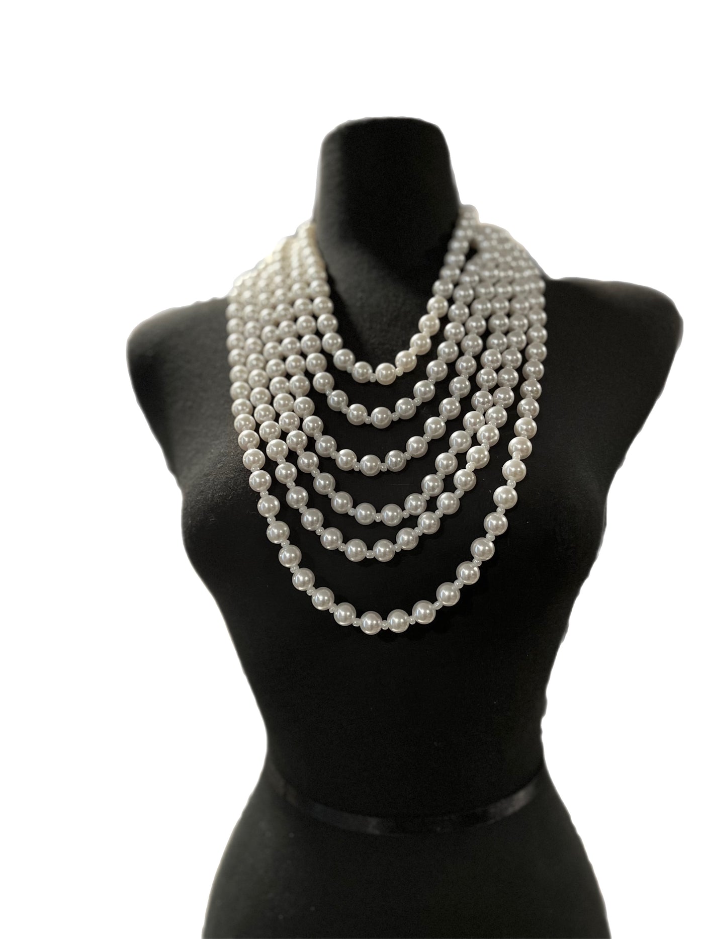 The Marquise Multi-Layer Pearl Strand Bib Necklace