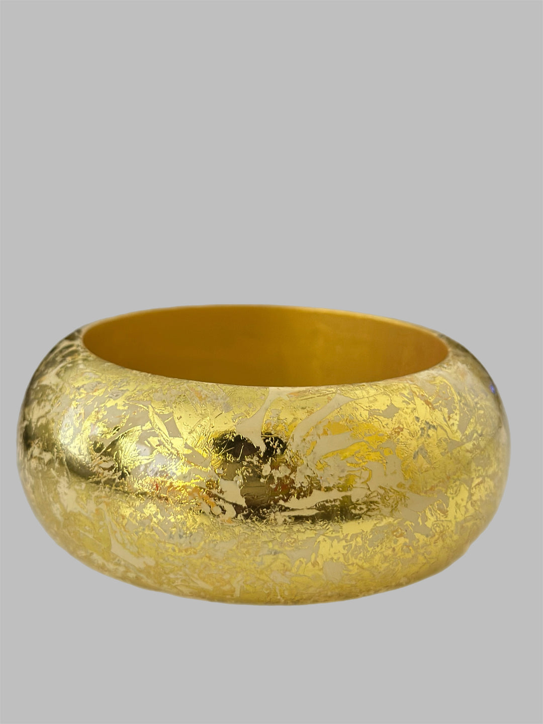 Ayie Wura Gold Foil Chunky Wood Bangle