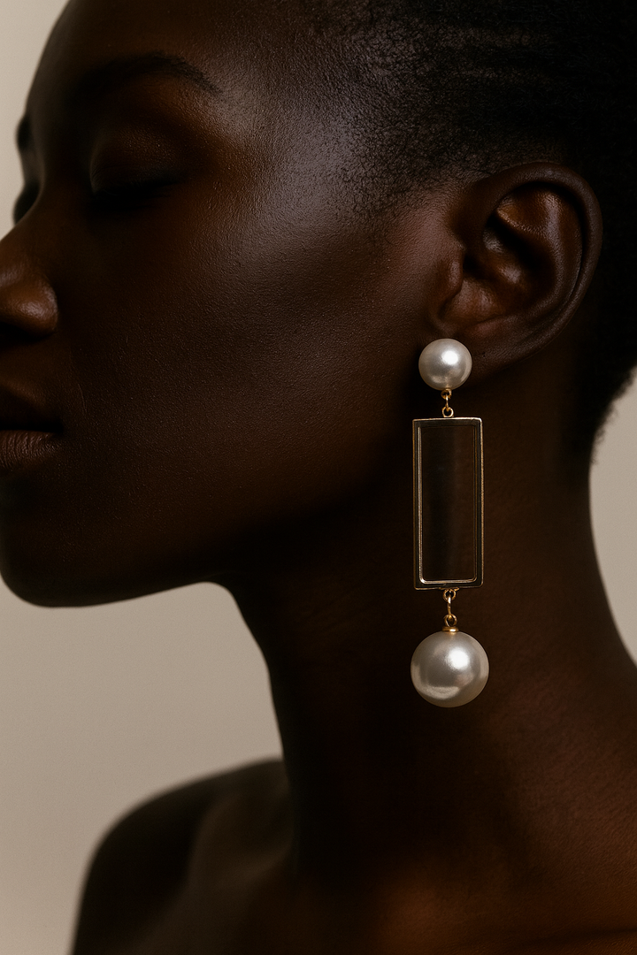 Asoadie Pearl Geo Earrings