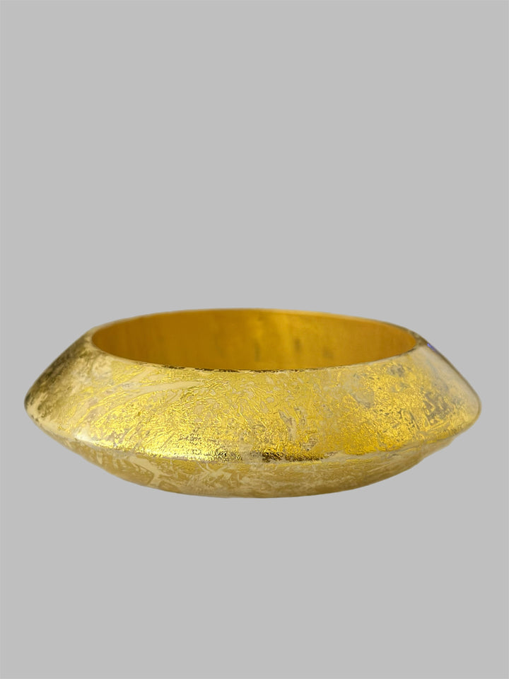 Ayie Wura Gold Foil Chunky Wood Bangle