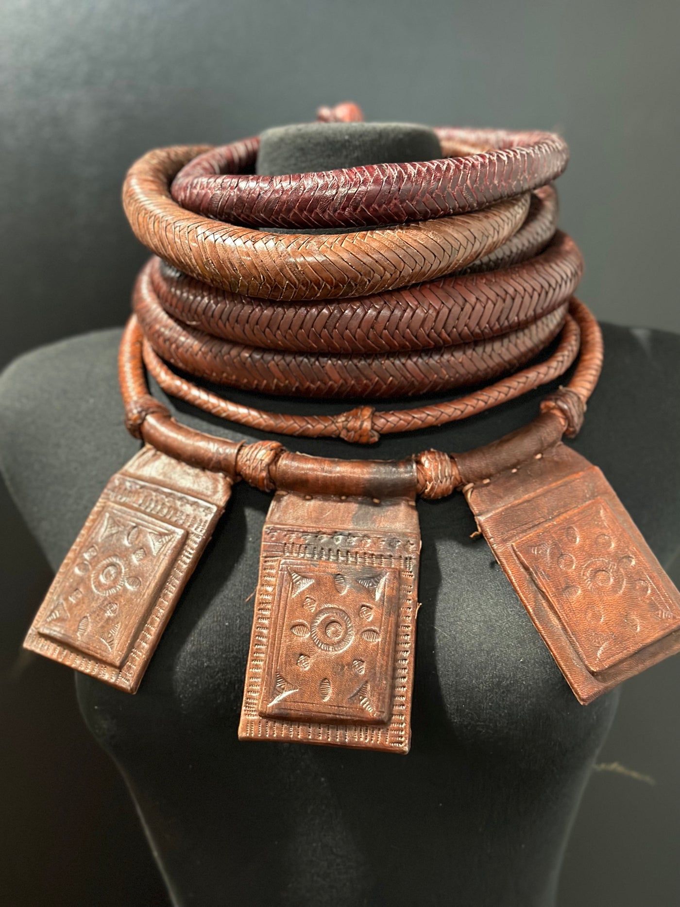 Bankula Genuine leather BIG chunky necklace