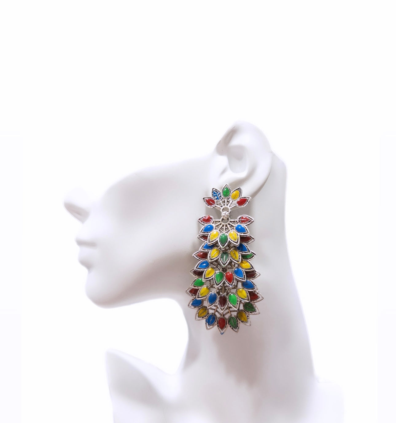 Mosaic Petal Chandelier Jhumka Earrings