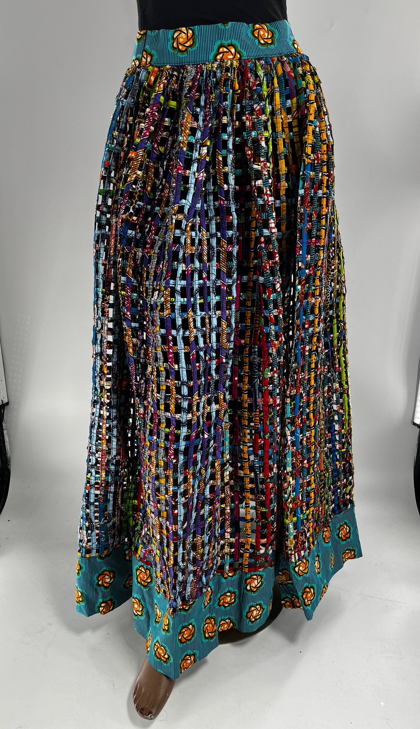 Ankara Cage Long Skirt