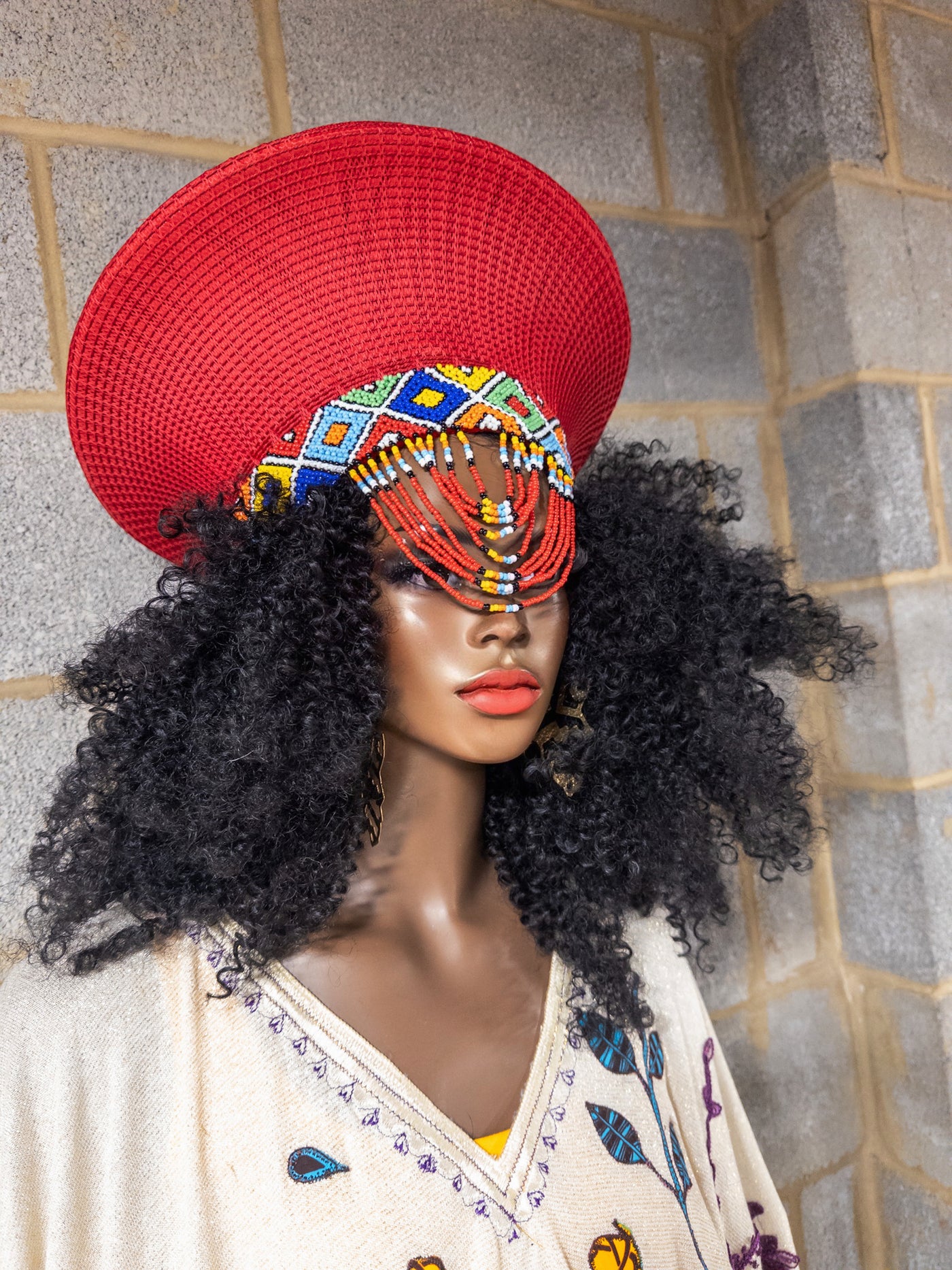 Traditional Beaded Zulu basket Hat