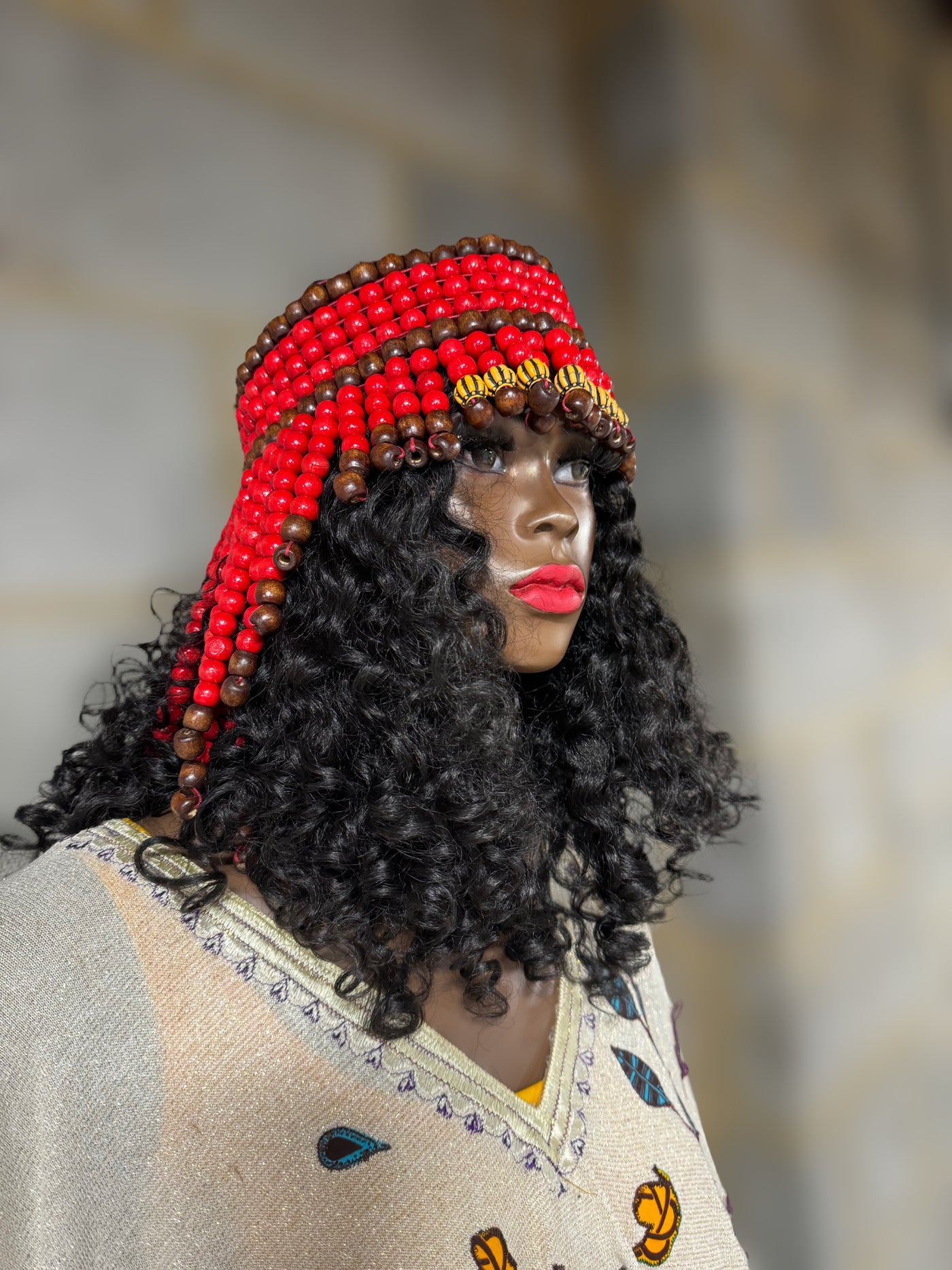Queen of Egypt Wooden beads Headpiece