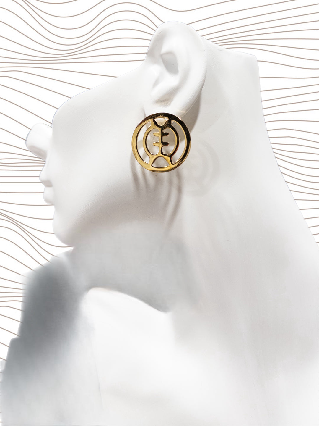 Afro Symbol Gold plated earring