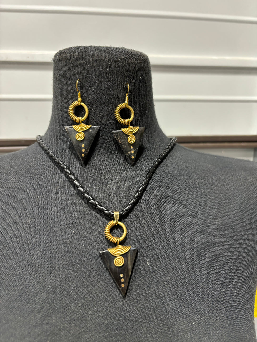 Unisex Horn Earrings / Necklace Set - Akinyi