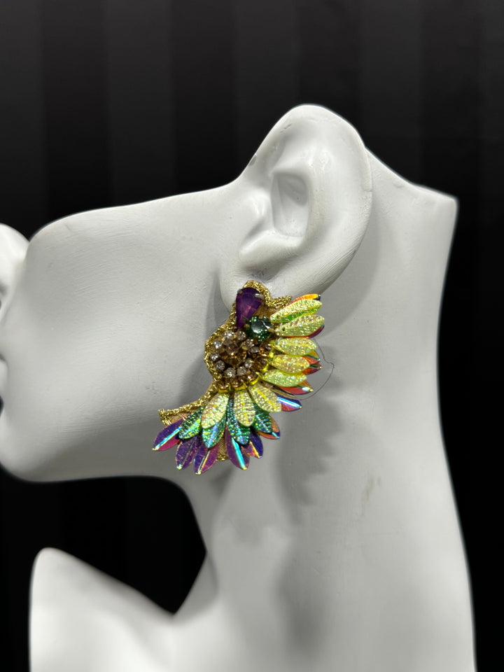 Iridescent Wings Stud Earrings