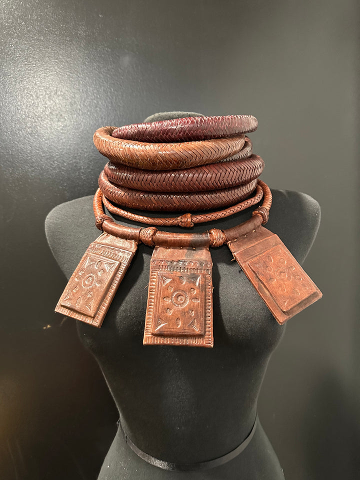 Bankula Genuine leather BIG chunky necklace