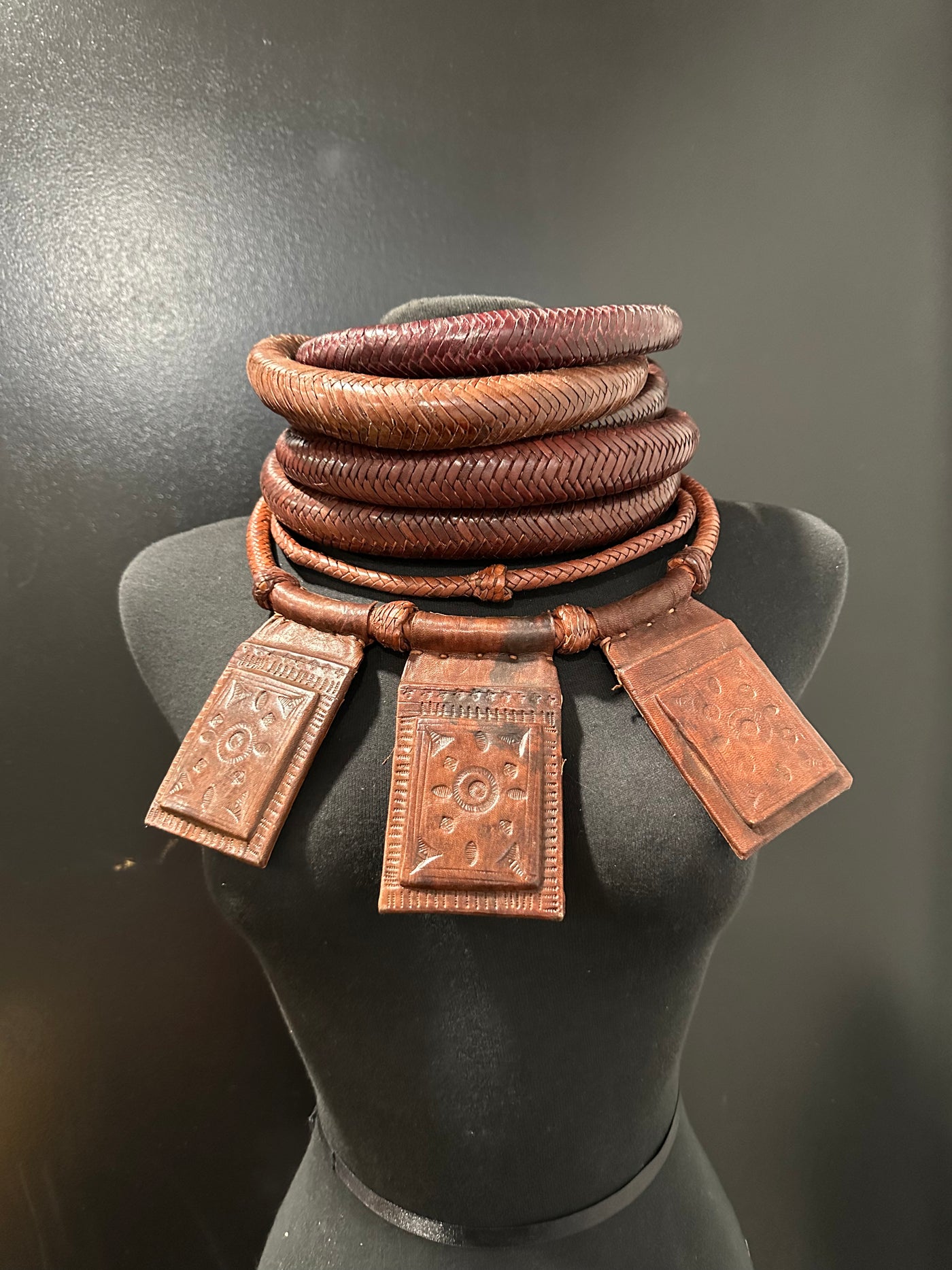 Bankula Genuine leather BIG chunky necklace