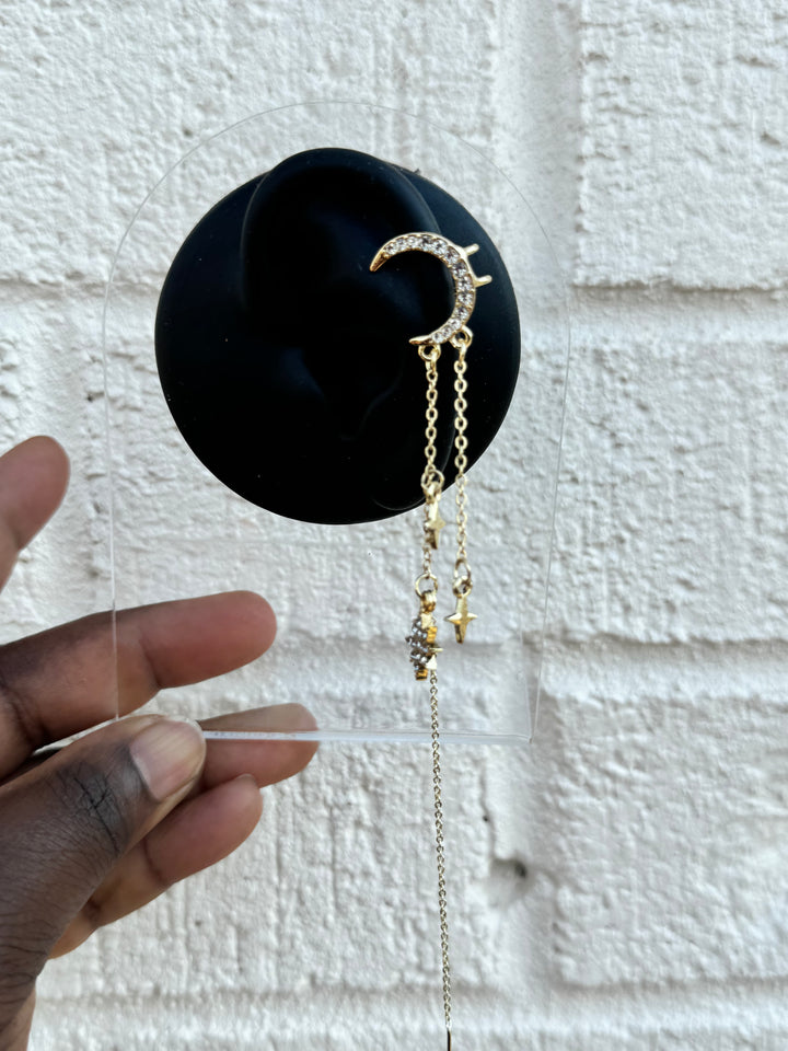 Crescent Charm Ear Cuff