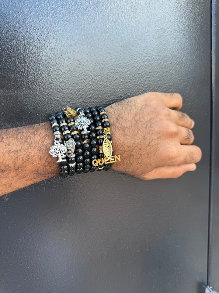 Regal Onyx Charm Bracelets