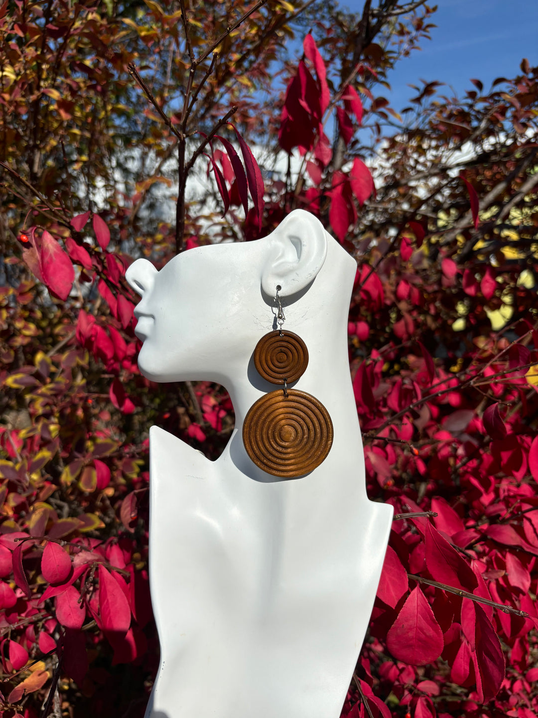 Zuri Wooden Swirl Earrings