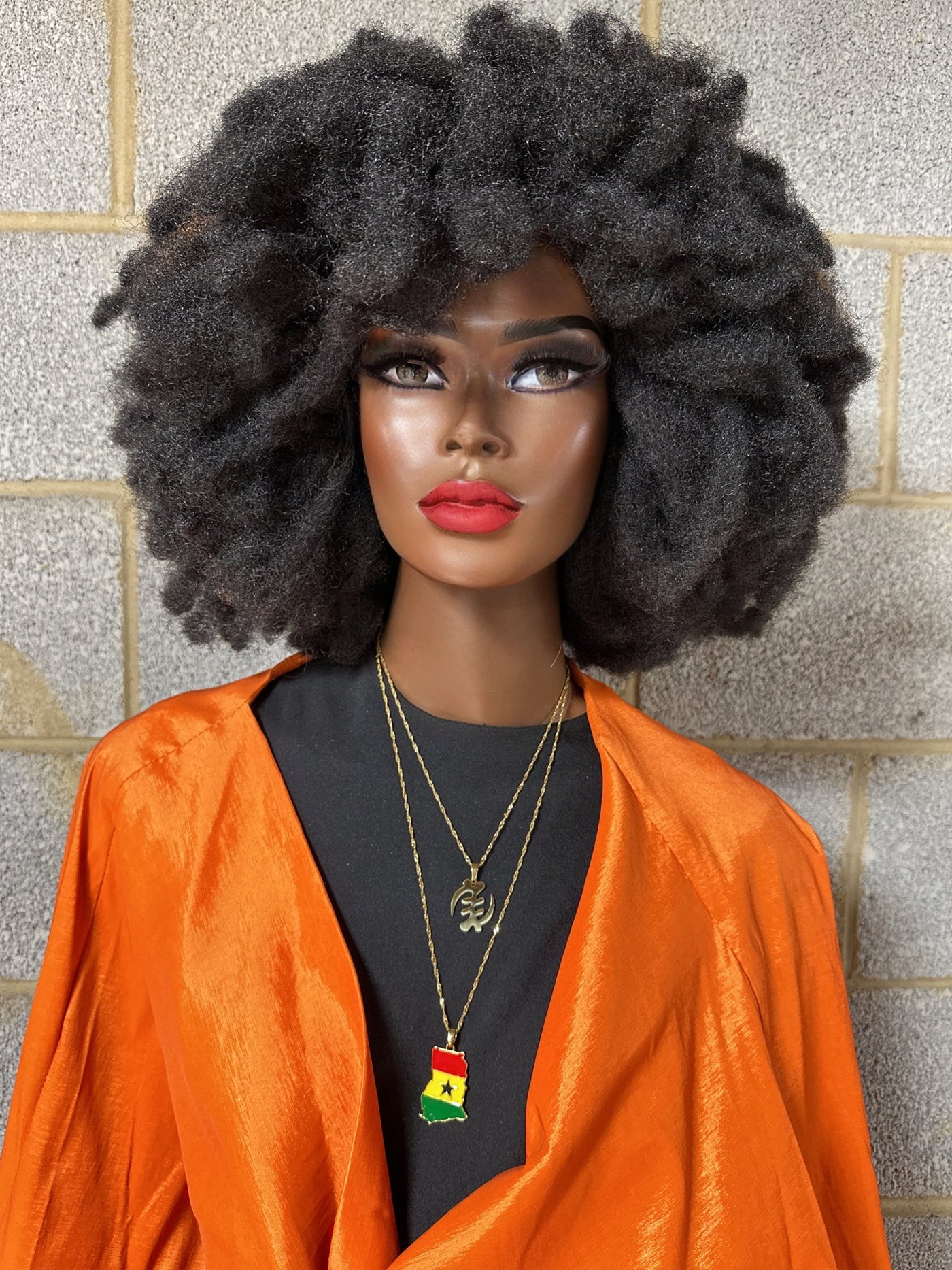 Gye Nyame & Ghana Map Gold Plated Necklace Set