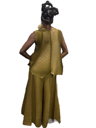 Senchi Gold pleated Pants set