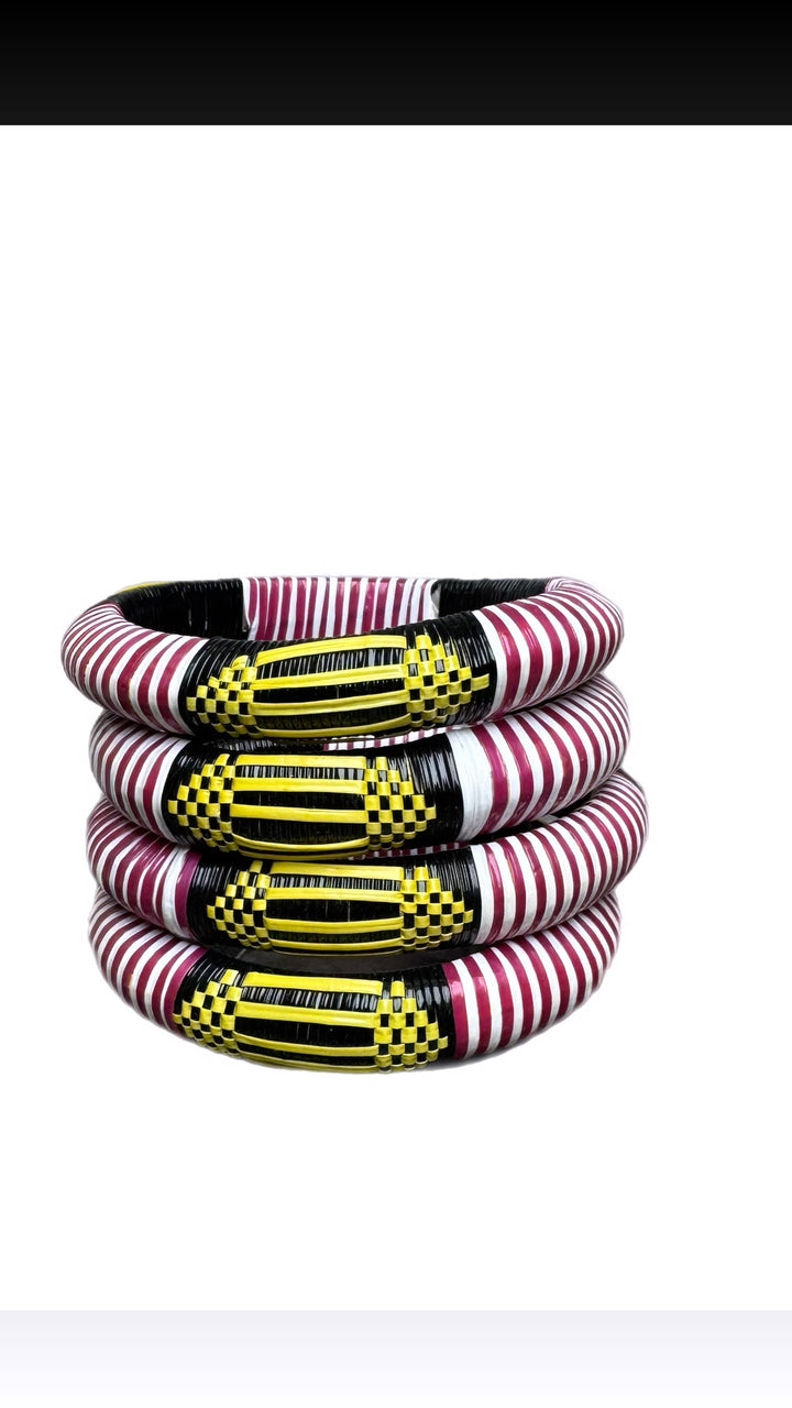 Red Woven Bangle Set