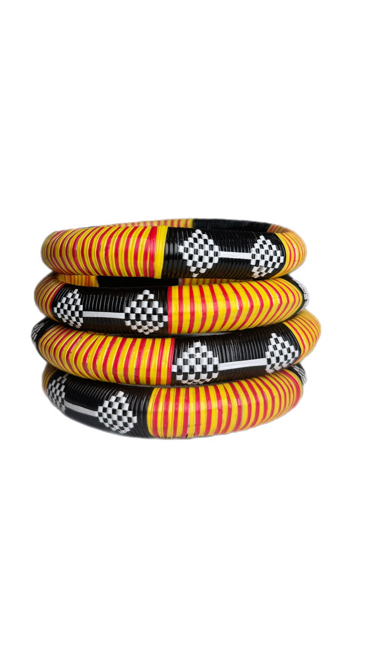 Pink Woven Bangle Set