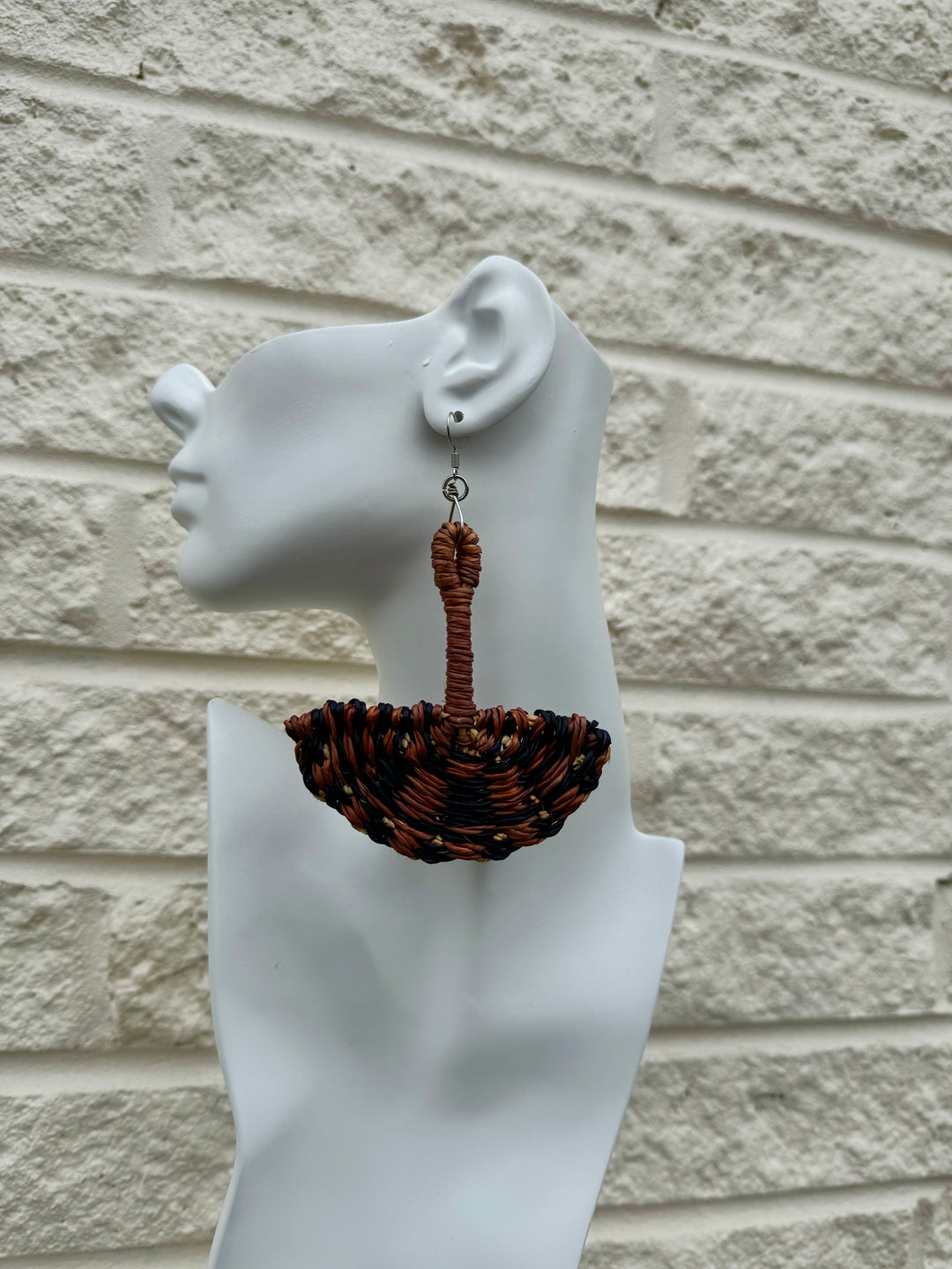 Assorted Fans Woven Straw Earrings