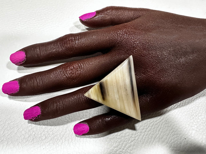 Sharp Edge Triangle Horn Rings