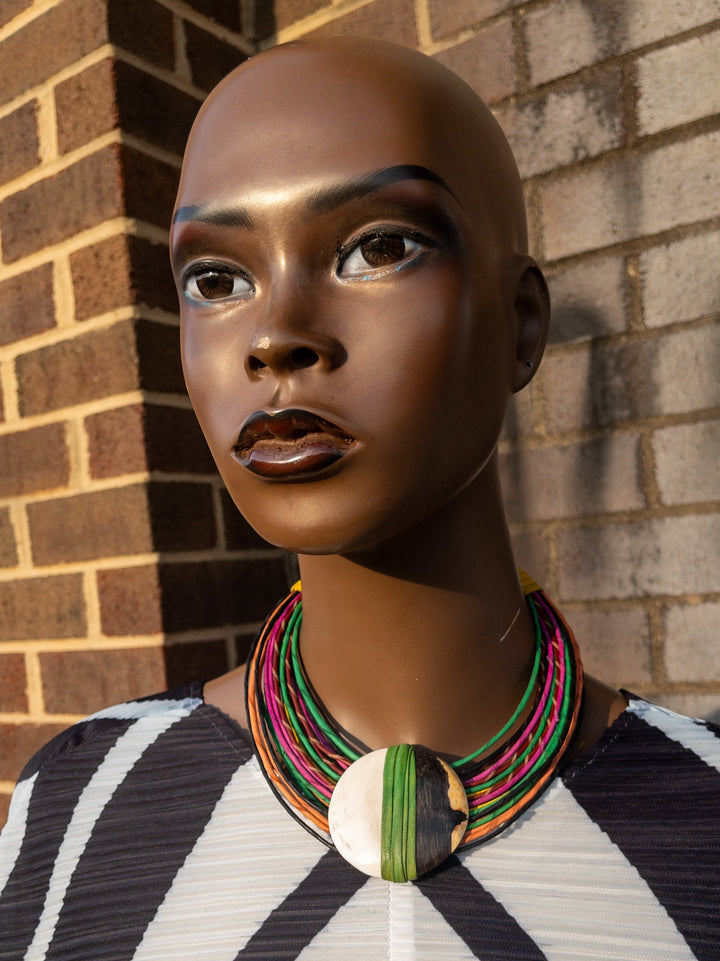 Abonteng Leather and Horn Necklace - Trufacebygrace