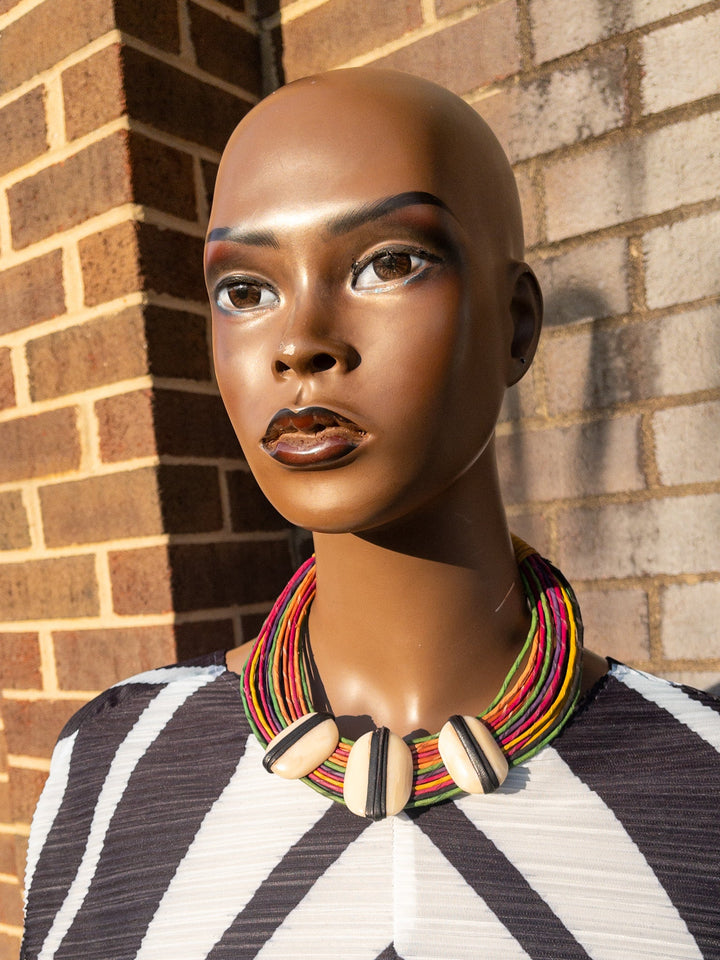 Abonteng Leather and Horn Necklace - Trufacebygrace