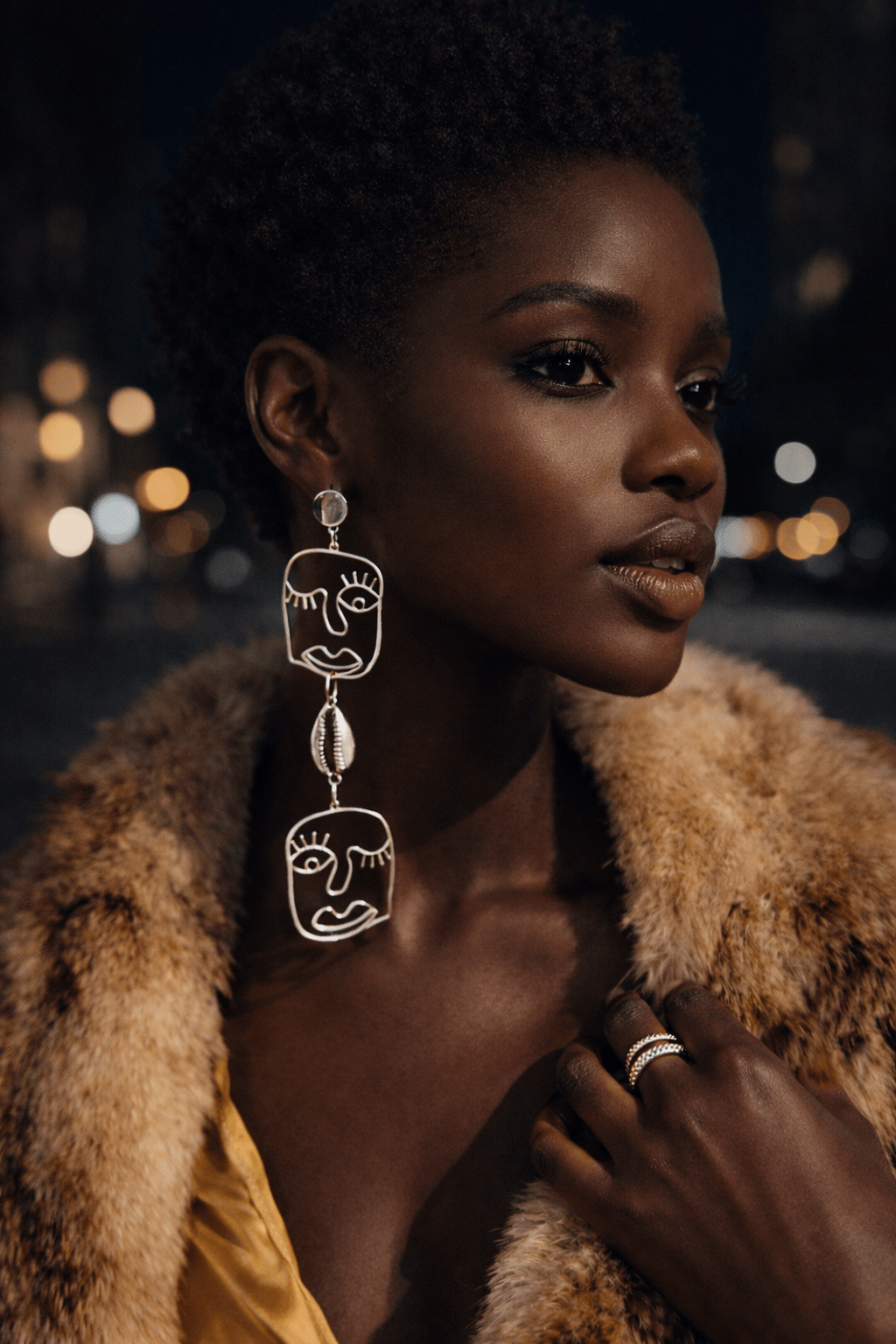 Abstract Muse Silver Face Earrings - Trufacebygrace